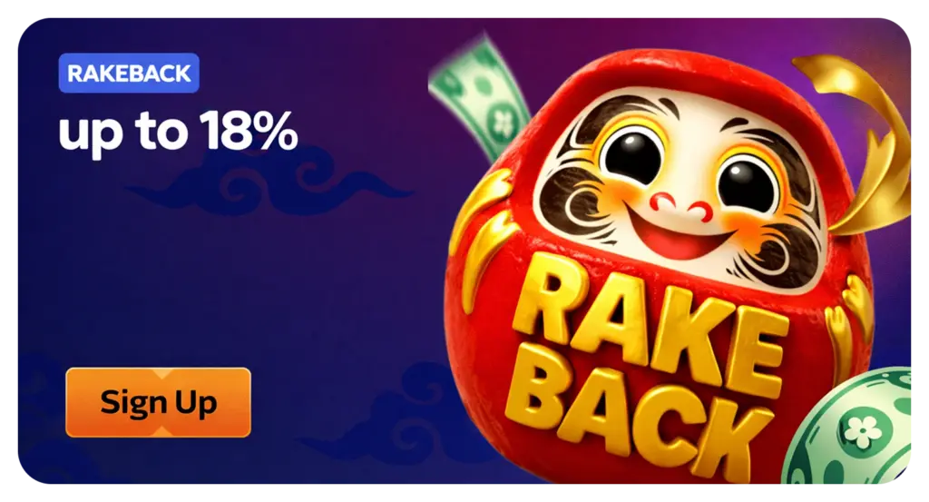 Earn up to 18% Rakeback Rewards with Manekispin Casino